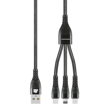 1.2m 3-In-1 Charger Cable Allum alloy and Braiding