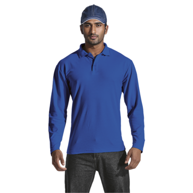 175g Pique Knit Long Sleeve Golfer Mens