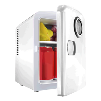 6 Can Mini-Fridge With Built In Bluetooth Speaker