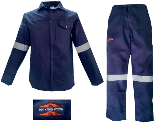 100% Cotton Conti-suit with reflective tape (Complete suit - Jackets & Pants) 100% Cotton Larger cut