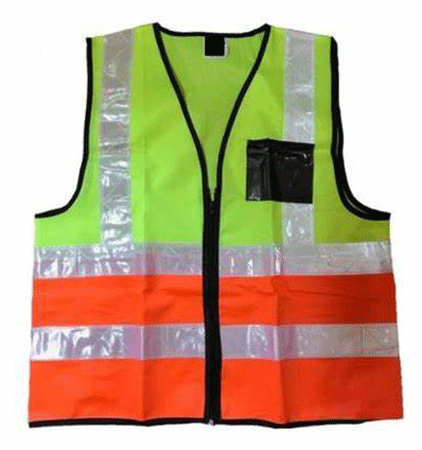 2-Tone Reflective vest with zip & id pocket