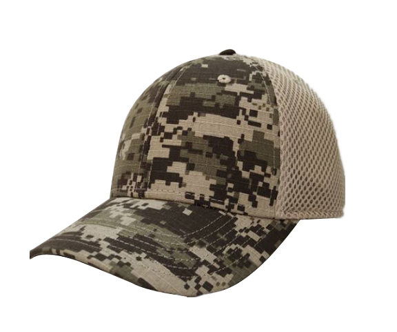 RIPSTOP CAMO CAP WITH SANDWICH MESH BACK(CSAN02)